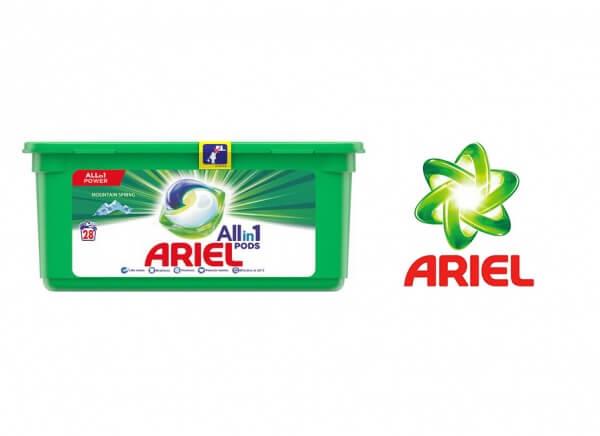 قرص بالشتکی ماشین لباسشویی آریل مدل pods بسته 28 عددی Ariel allin1 pods